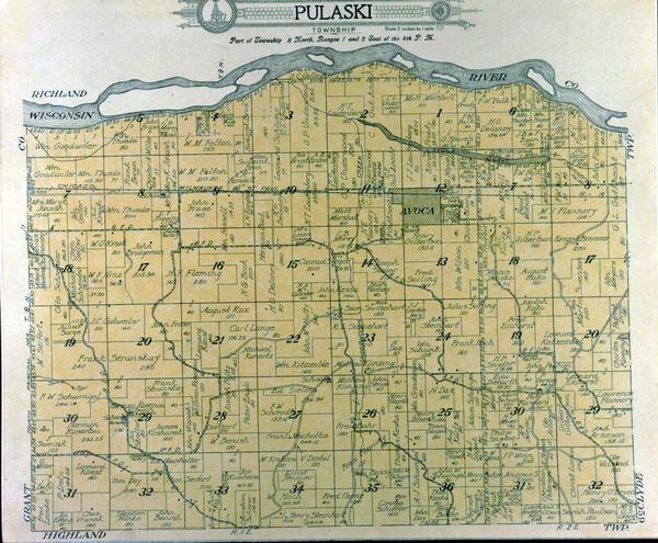 Detailed plat map of the Pulaski township.
