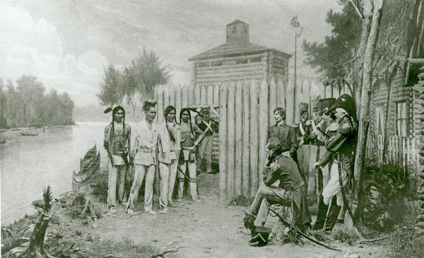 Diorama in the Milwaukee Public Museum depicting Black Hawk's surrender on August 27, 1832 at Fort Crawford in Prairie du Chien.