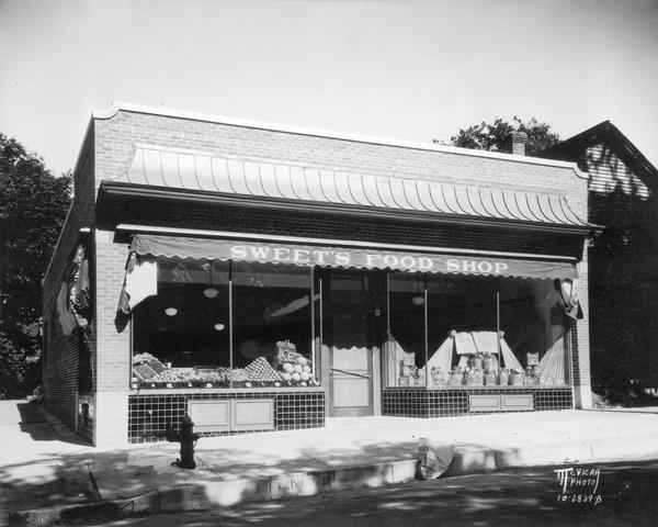 Exterior view of Sweet's Food Shop, located at 354 West Main Street.