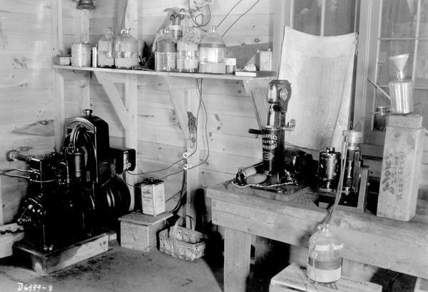 Dr. E.A. Birge's equipment at his Trout Lake Station laboratory.