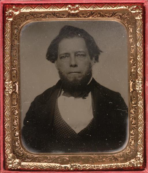 Sixth plate ferrotype/tintype portrait of Lyman Draper (1815-1891), an American historical collector and librarian.