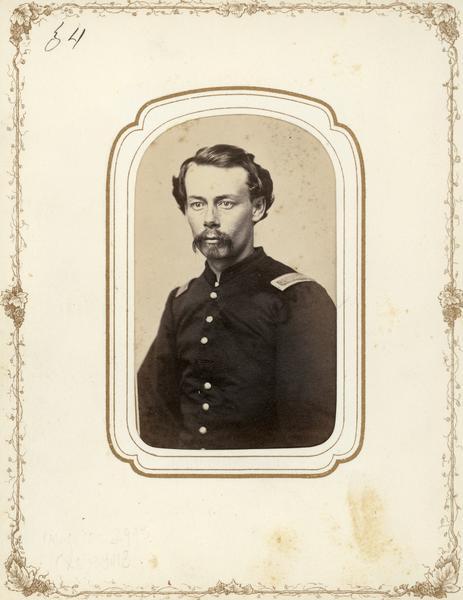 Portrait of George W. Peck, 2nd Lieutenant, Company E, 4th Wisconsin Cavalry.