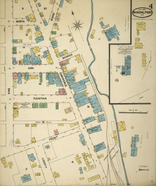 Sanborn Map of Mineral Point Sheet 4 of a Sanborn map of a portion of Mineral Point.