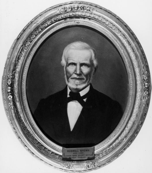 Roswell Brown Portrait of Roswell Brown in an oval frame with a name plaque.
