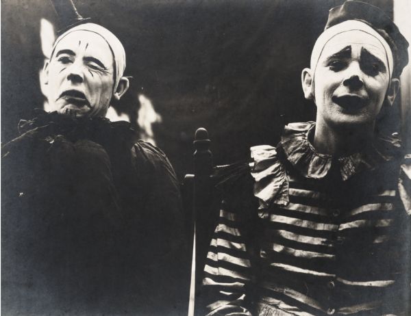 Two early Ringling Brothers' circus clowns, whose photographs appeared in the "Ringling Annual" under a section titled "Last of the Old-Time Clowns".