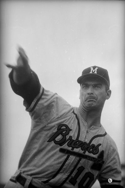Robert 'Bob' Buhl Action shot of Milwaukee Braves player Robert 'Bob' Buhl.