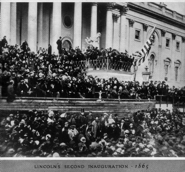 Large crowd gathered for Lincoln's second inauguration.