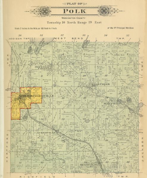 Plat map of Polk township in Washington County.