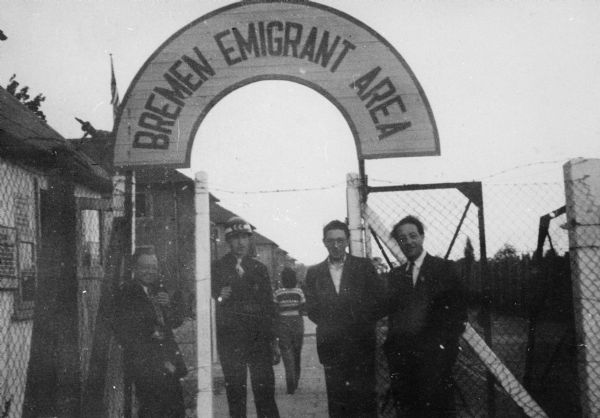 The entrance of the area of emigration for refugees from Europe, taken by Louis Koplin; Bremen, Germany.