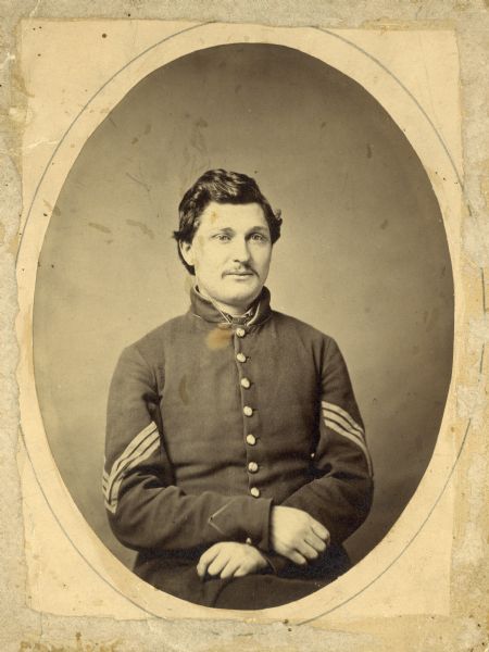 Portrait of Cornelius Wheeler of Portage, who served in Company I, 2nd Wisconsin Volunteer Infantry during the Civil War.