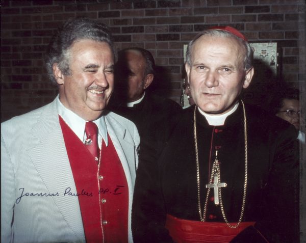 University of Wisconsin-Stevens Point Chancellor Lee Sherman Dreyfus and Cardinal Karol Wojtyla. In 1978, Cardinal Karol Wojtyla became Pope John Paul ll.

