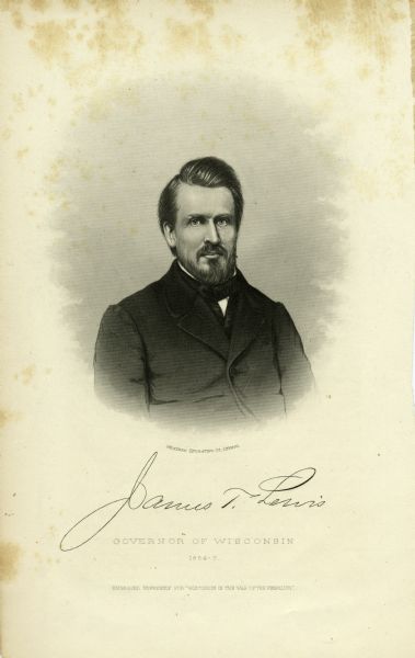 Vignetted carte-de-visite portrait of James T. Lewis. His signature appears below the image.