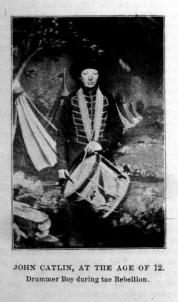 Portrait of Johnny Catlin at age 12 when he was a drummer boy for the 28th Wisconsin Volunteer Infantry.