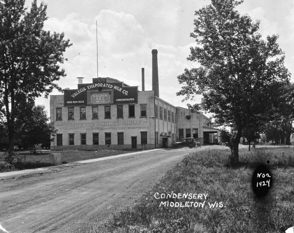 Exterior view from road of the Valecia Evaporated Milk Company, a condensery.