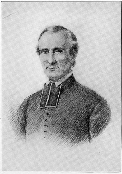 Sketched quarter-length portrait of Father Florimond Joseph Bonduel.