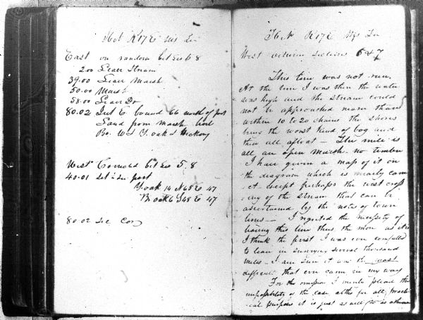Field notes taken for T6N R17E between 6 and 7 on the original township survey of Wisconsin.
