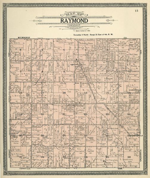 Plat Map of the Town of Raymond A map of the town of Raymond.