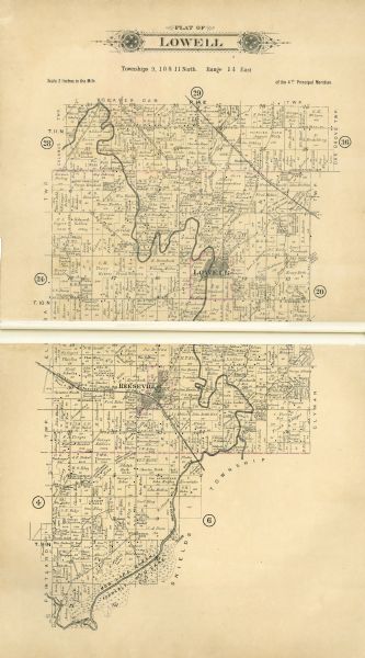 Plat Map of Lowell A plat map of Lowell, Wisconsin.