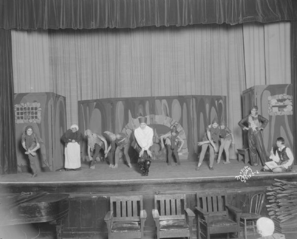 Another scene from "Gnomes' Workshop" pantomime performed by girls from Central High School.