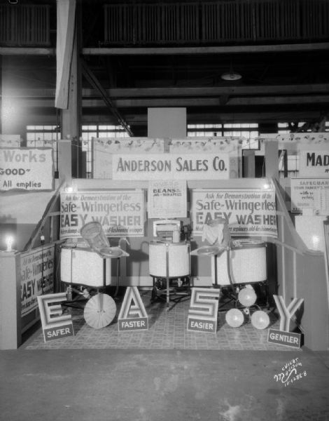 Arthur J. Anderson Sales Co. booth at ESBMA fall festival. The booth is featuring Easy washing machines.