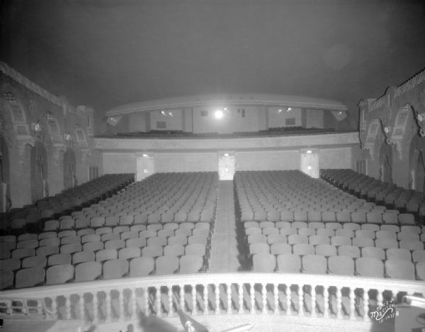 View of Eastwood Theatre auditorium, as seen from the stage. Located at 2090 Atwood Avenue.