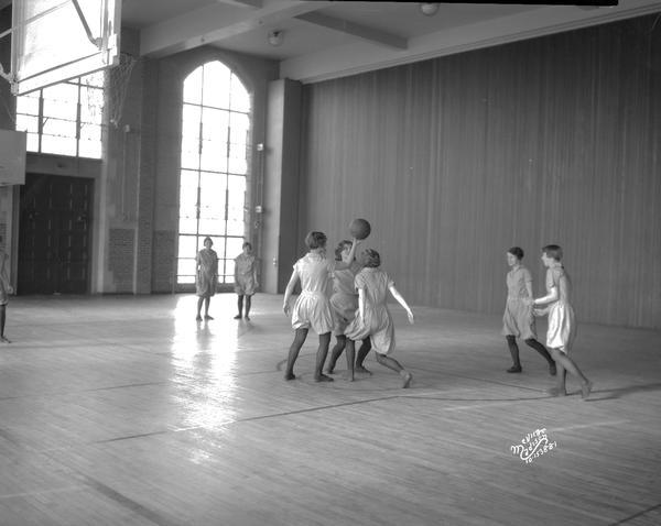 East High School, senior girls basketball action.