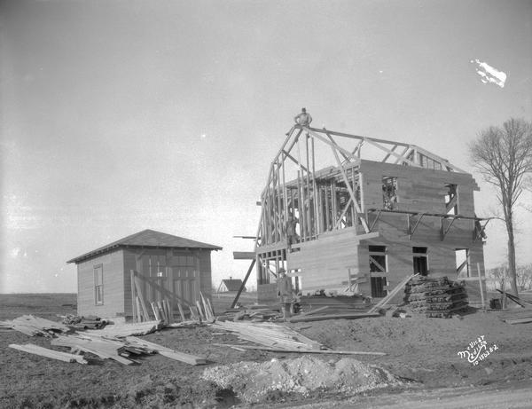Steve Schmidt house under construction in Sherman Park subdivision. The house is located at 1406 Farragut Street.