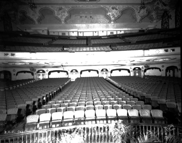 View of Capitol Theatre auditorium from the stage, 209 State Street.