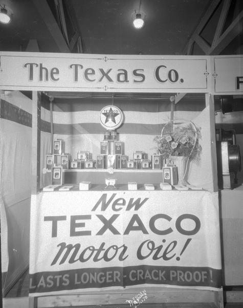 The Texas Company Texaco motor oil booth at Engineers Convention.