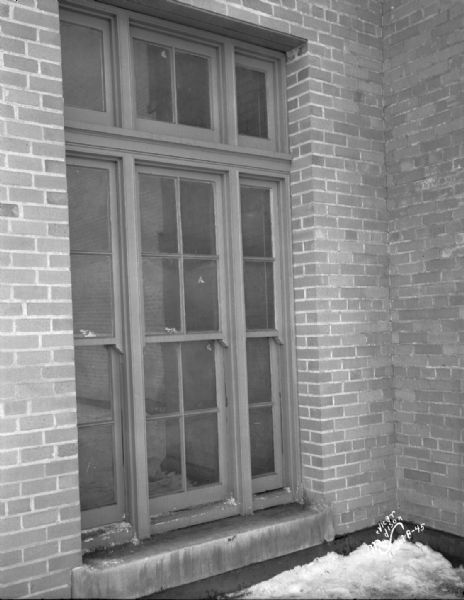Brickwork and window.