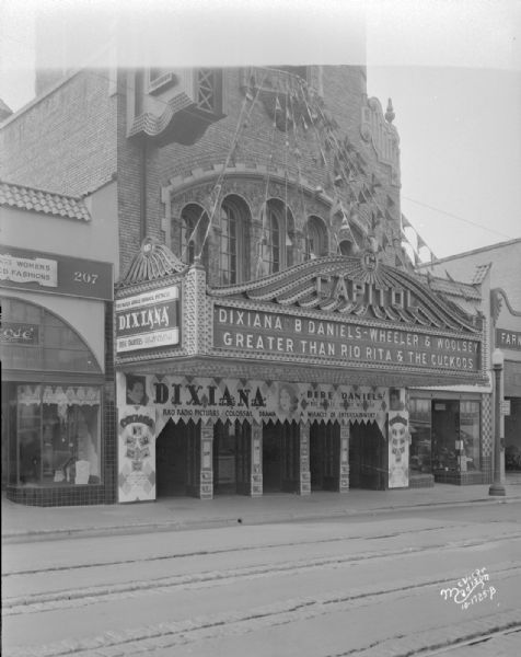 Capitol Theatre marquee advertising "Dixiana." 209 State Street.