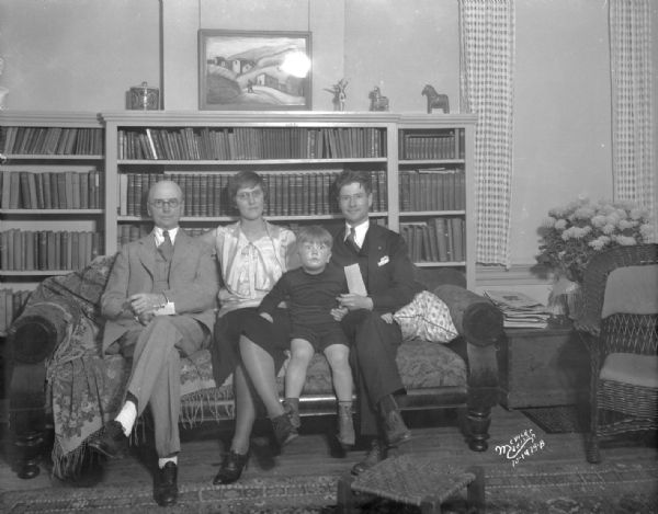 Phillip La Follette and family on Election night, November 4, 1930, at the La Follette home.