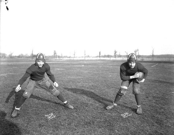 Middleton High School football players, F. Thiede and G. Battes.
