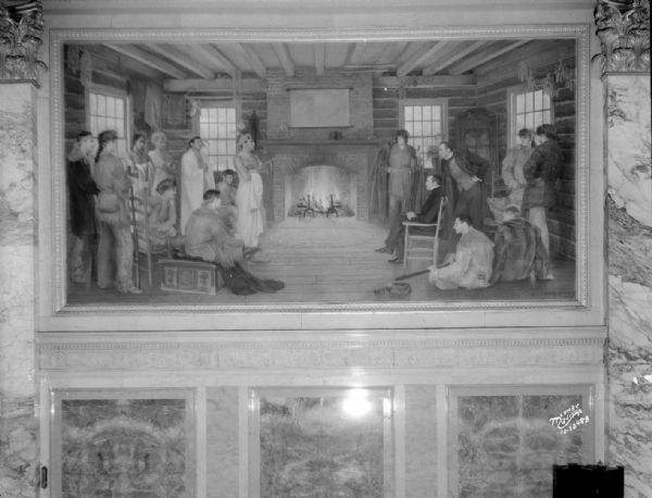 Supreme Courtroom mural "Trial of Chief Oshkosh" in the Wisconsin State Capitol building.