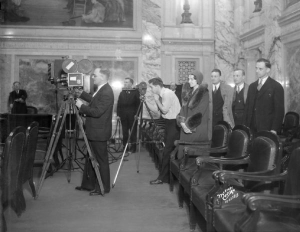 Shooting movie in Wisconsin Supreme Courtroom in the Wisconsin State Capitol building.