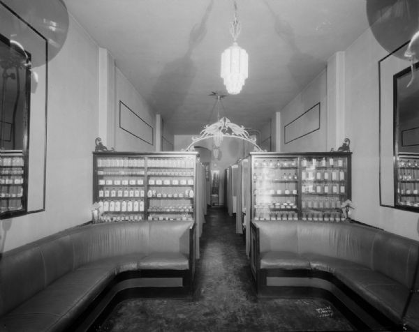 Interior view of the Cardinal Beauty Shop, 625 State Street, reception foyer.