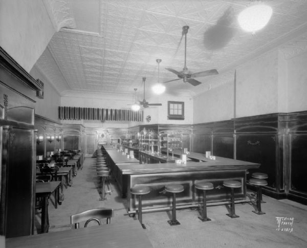 Interior view of Moyer & Quinn restaurant, 116 E. Washington Avenue.