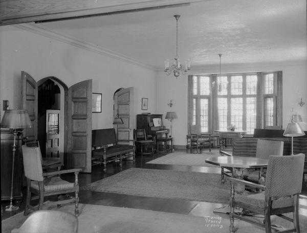 View of parlor in St. Francis House Student Center, 1001 University Avenue.
