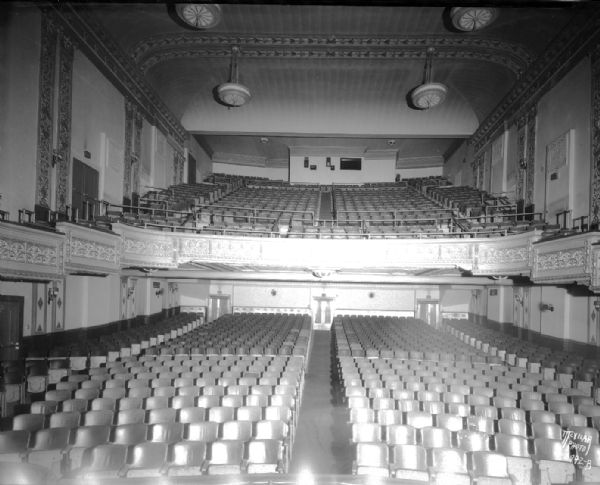 Interior of Parkway Theater from the stage. 6-10 W. Mifflin Street.