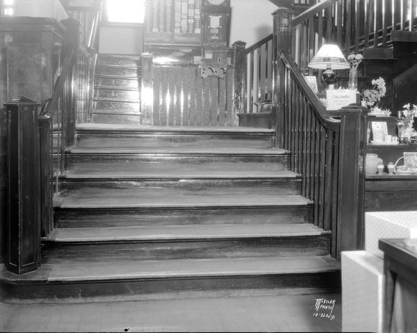 Close-up of stairway in the rear of Baron Brothers Department Store, 12-18 W. Mifflin Street.