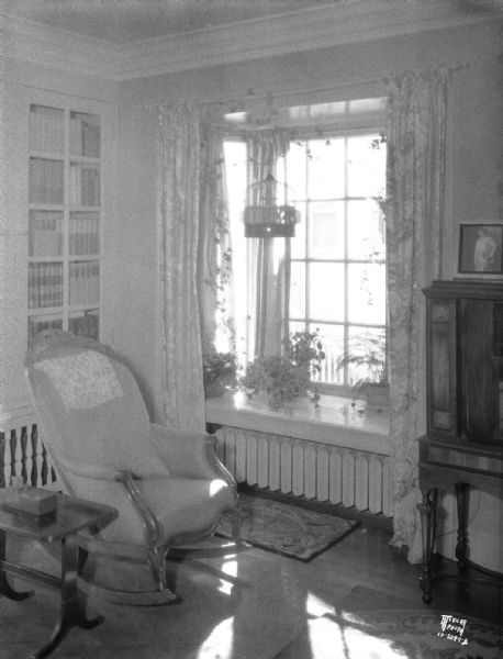 View of window in Dr. Walter H. Sheldon residence at 1154 Sherman Avenue.