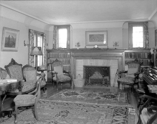 Living room at Chester and Louise Snell house, 822 Miami Pass, Nakoma.