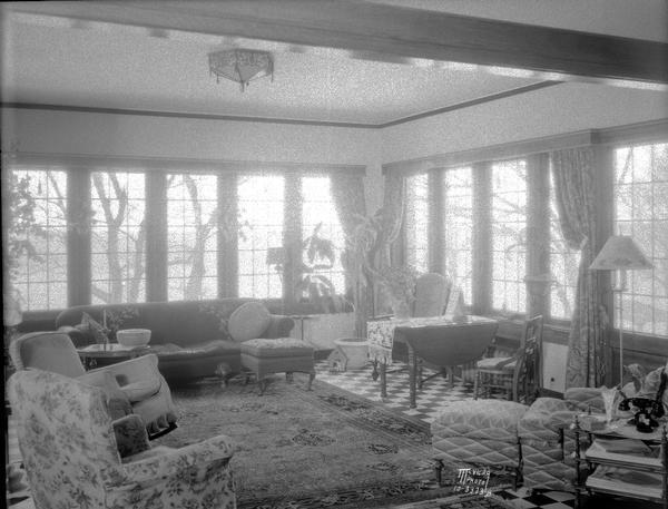 Sun parlor in the Joseph and Minnie Dean house, 636 E. Gorham Street.