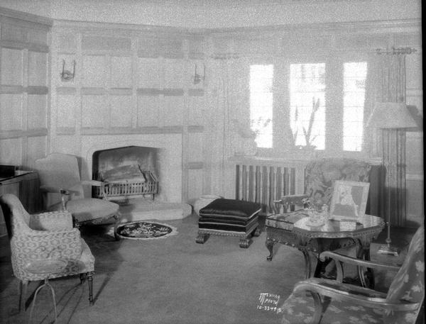 Living room at the Milton and Leona Findorf residence, 1832 Summit Avenue, Nakoma.
