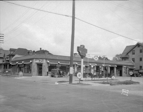 View from intersection towards the Goodyear Service Station, 205 N. Bassett at West Dayton Street.