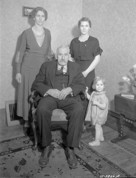 Four generation portrait taken for Nola McGann, (Mrs. Louis).