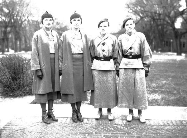 Two pairs of twins at the University of Wisconsin. Left to right: Mary and Elizabeth Rhodes and Eleanor and Dorothea Bond.