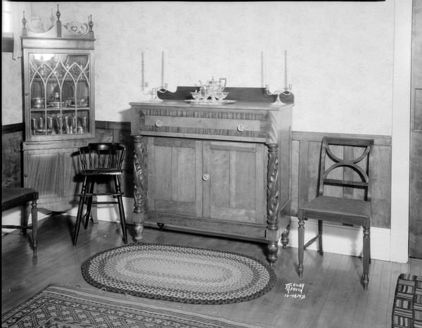 J.G. Fuller house, 215 Lathrop Street, featuring an antique buffet in the dining room.