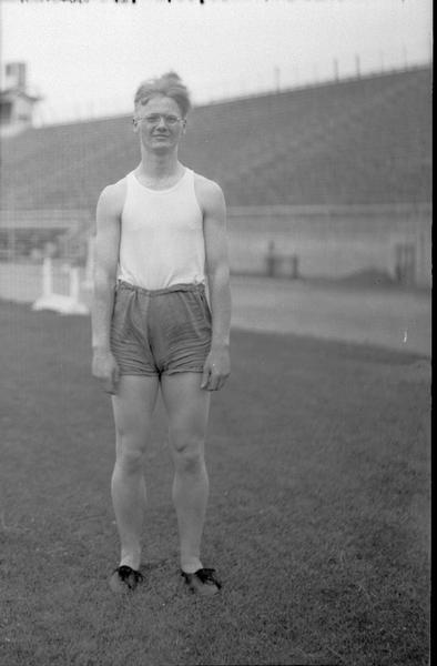 Portrait of Bob Fleming, West High School track star.