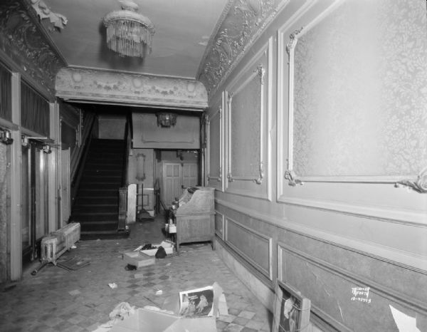 Garrick Theater lobby, 115 Monona Avenue. (Martin Luther King, Jr. Boulevard.) in the process of being remodeled.